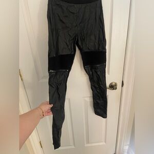 Black Biker Style leggings